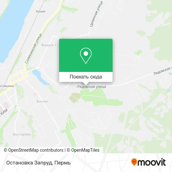 Карта Остановка Запруд