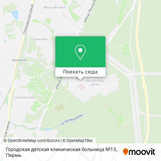 Карта Городская детская клиническая больница №13