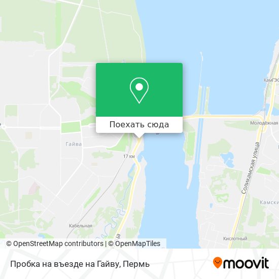 Карта Пробка на въезде на Гайву