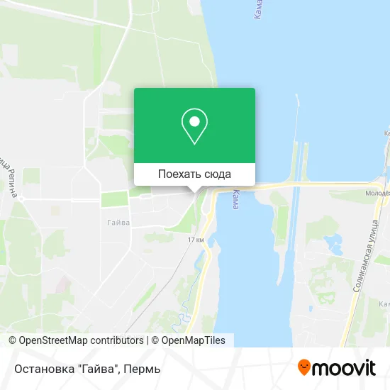 Карта Остановка "Гайва"