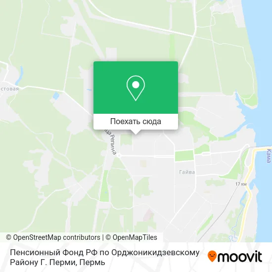 Карта Пенсионный Фонд РФ по Орджоникидзевскому Району Г. Перми