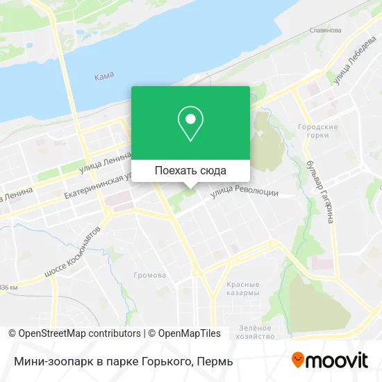 Карта Мини-зоопарк в парке Горького