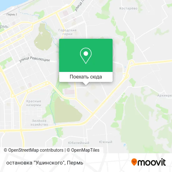 Карта остановка "Ушинского"