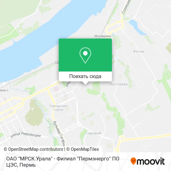 Карта ОАО "МРСК Урала" - Филиал "Пермэнерго" ПО ЦЭС