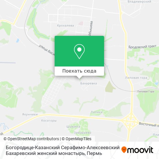 Карта Богородице-Казанский Серафимо-Алексеевский Бахаревский женский монастырь