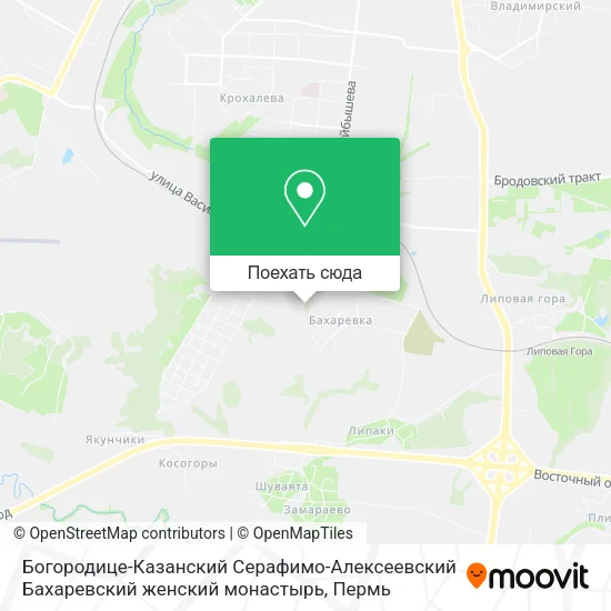 Карта Богородице-Казанский Серафимо-Алексеевский Бахаревский женский монастырь