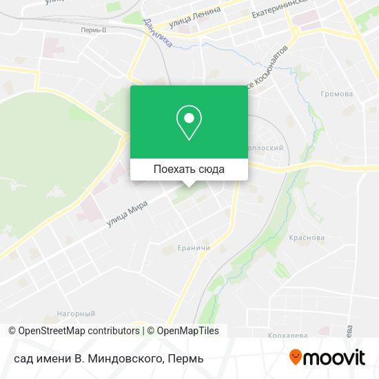 Карта сад имени В. Миндовского