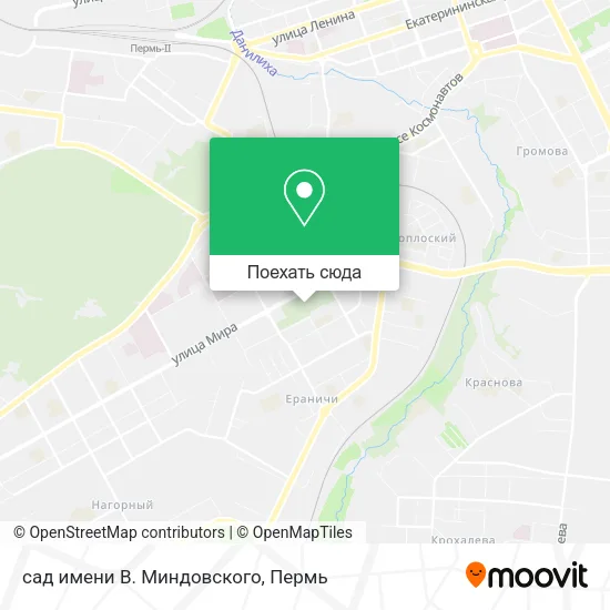 Карта сад имени В. Миндовского