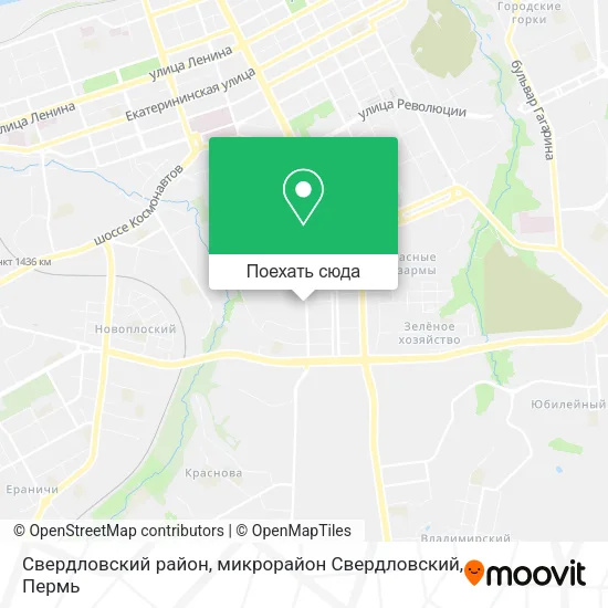Карта Свердловский район, микрорайон Свердловский