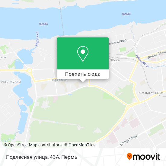 Карта Подлесная улица, 43А