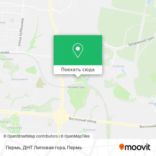 Карта Пермь, ДНТ Липовая гора