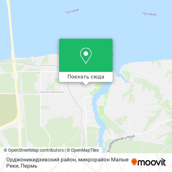Карта Орджоникидзевский район, микрорайон Малые Реки