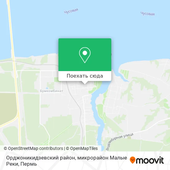 Карта Орджоникидзевский район, микрорайон Малые Реки