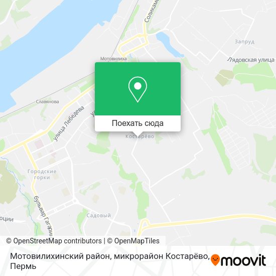 Карта Мотовилихинский район, микрорайон Костарёво