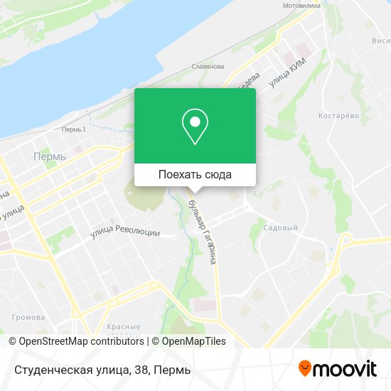 Карта Студенческая улица, 38