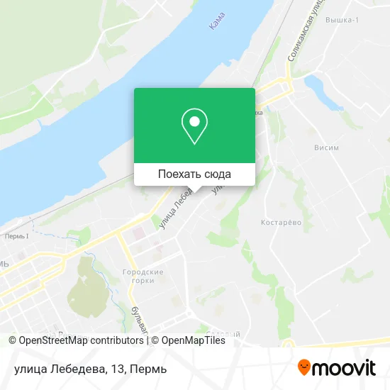 Карта улица Лебедева, 13