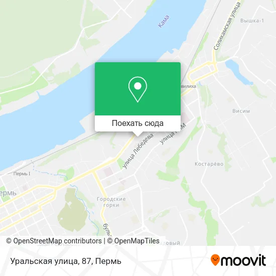 Карта Уральская улица, 87