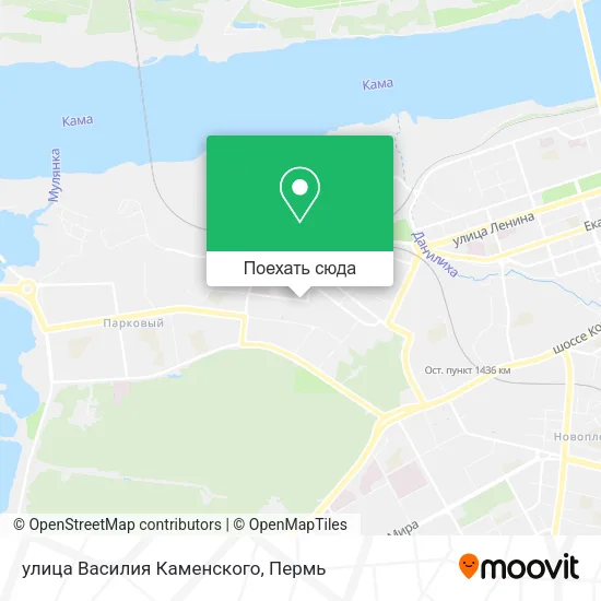 Карта улица Василия Каменского