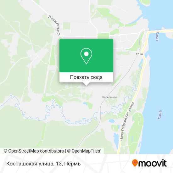 Карта Коспашская улица, 13