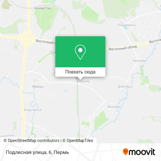 Карта Подлесная улица, 6