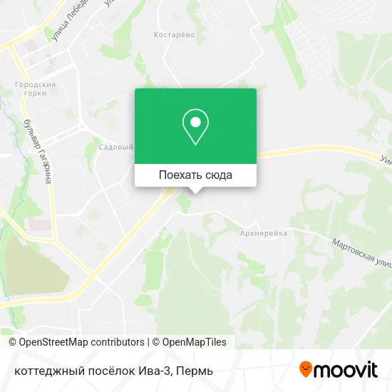 Карта коттеджный посёлок Ива-3