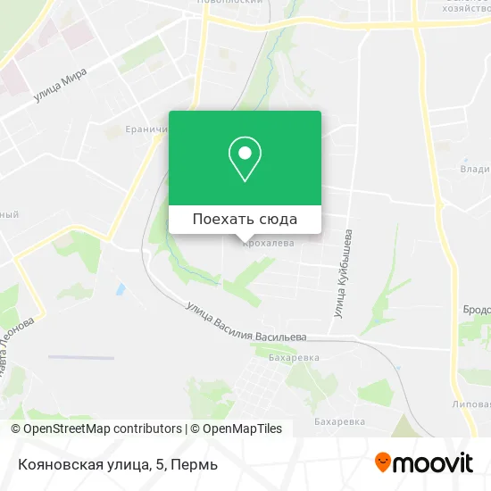 Карта Кояновская улица, 5