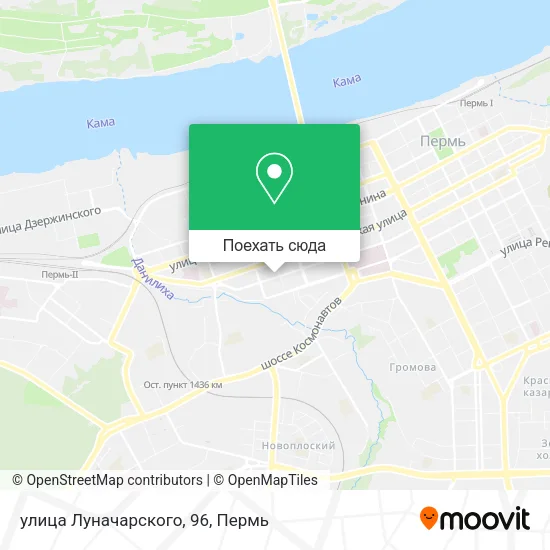 Карта улица Луначарского, 96