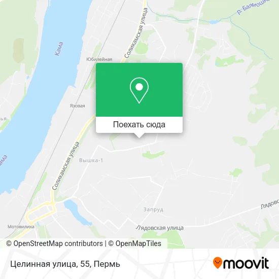 Карта Целинная улица, 55