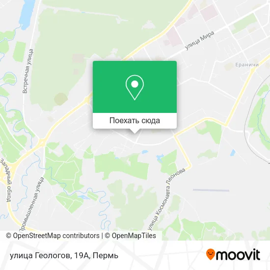 Карта улица Геологов, 19А