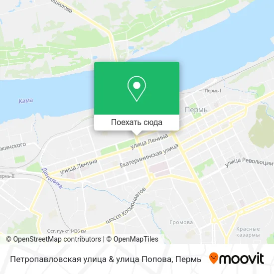 Карта Петропавловская улица & улица Попова