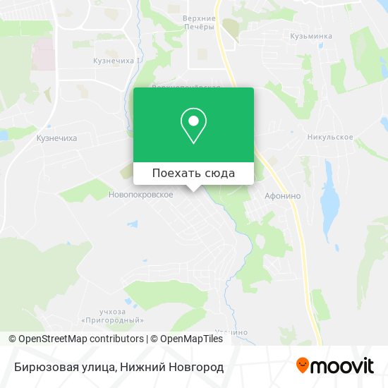 Карта Бирюзовая улица