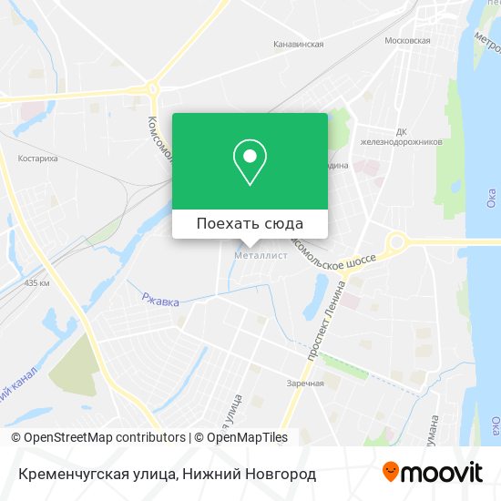 Карта Кременчугская улица