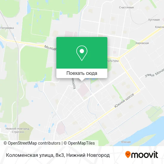 Карта Коломенская улица, 8к3