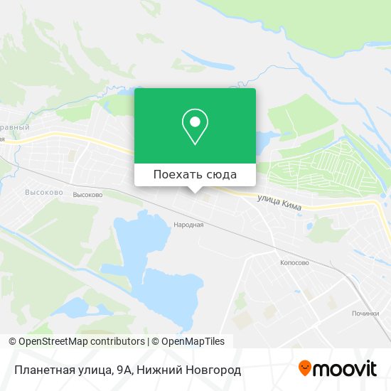 Карта Планетная улица, 9А