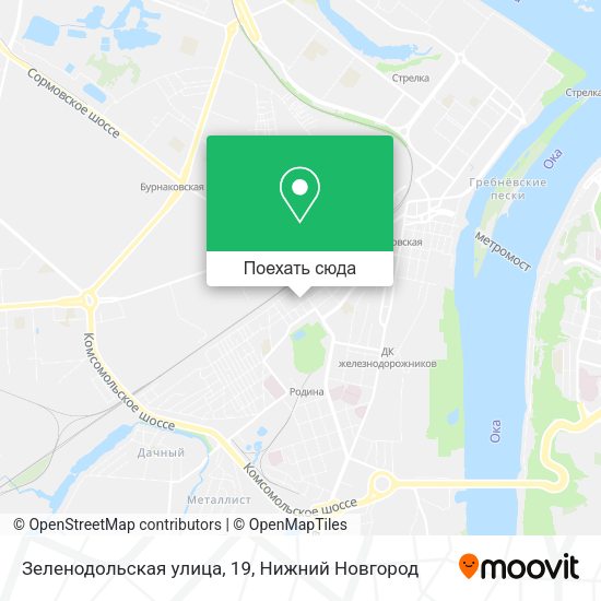 Карта Зеленодольская улица, 19
