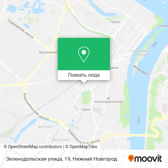 Карта Зеленодольская улица, 19
