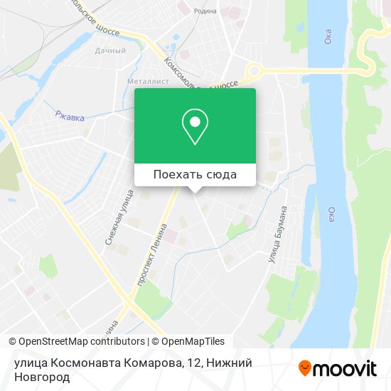 Карта улица Космонавта Комарова, 12