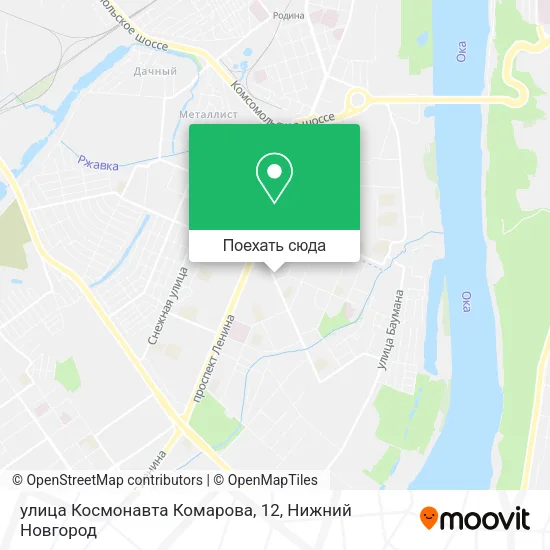 Карта улица Космонавта Комарова, 12