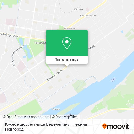 Карта Южное шоссе/улица Веденяпина