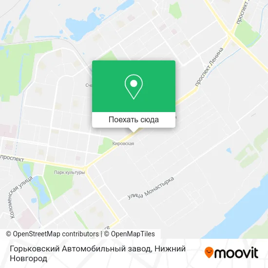 Карта Горьковский Автомобильный завод