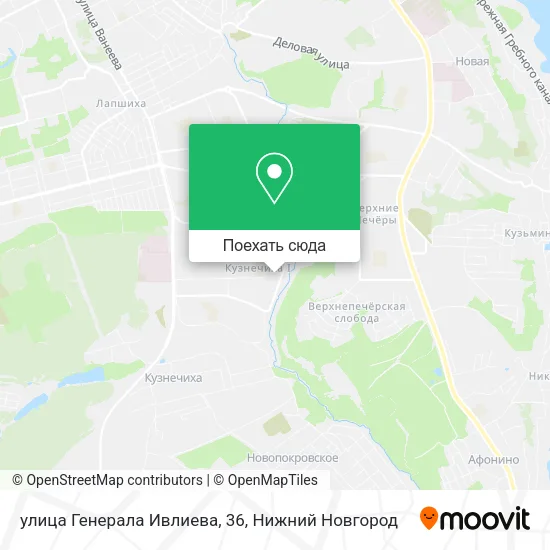 Карта улица Генерала Ивлиева, 36
