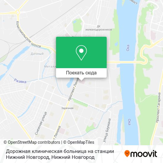 Карта Дорожная клиническая больница на станции Нижний Новгород