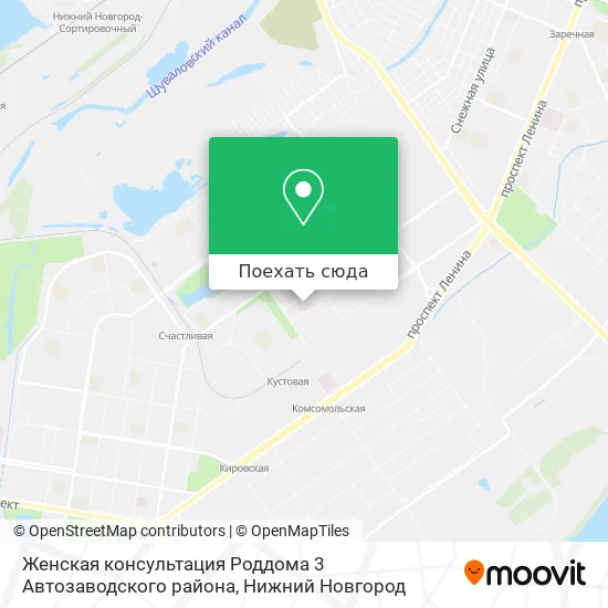 Карта Женская консультация Роддома 3 Автозаводского района