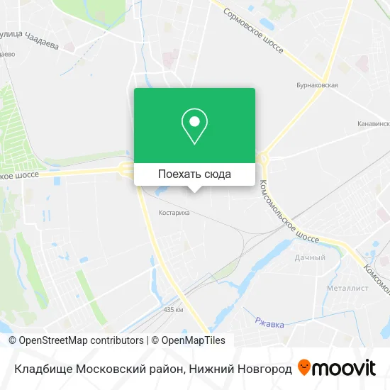 Карта Кладбище Московский район