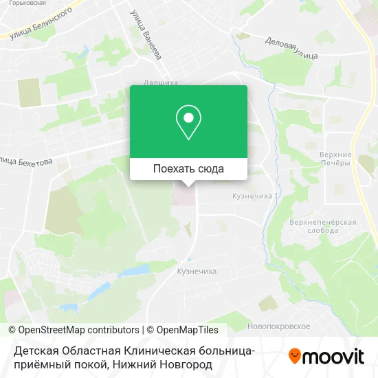 Карта Детская Областная Клиническая больница-приёмный покой