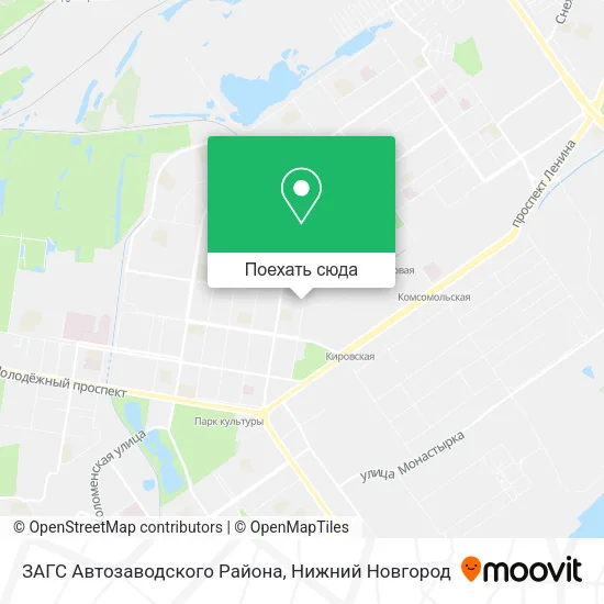 Карта ЗАГС Автозаводского Района