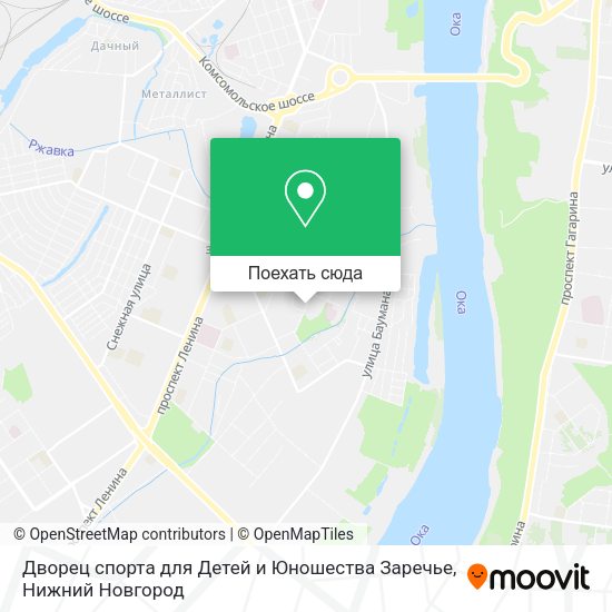Карта Дворец спорта для Детей и Юношества Заречье