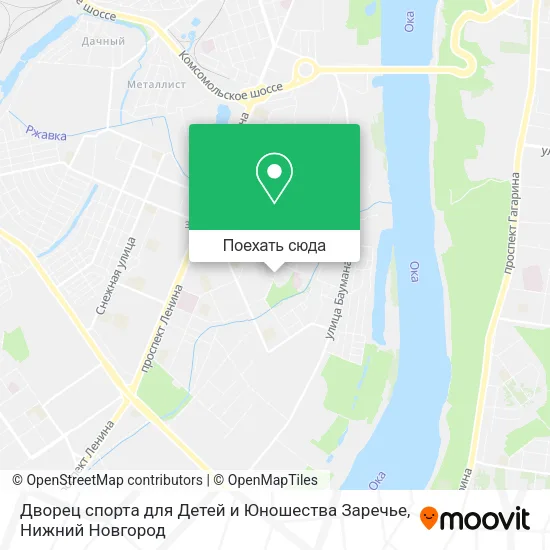 Карта Дворец спорта для Детей и Юношества Заречье