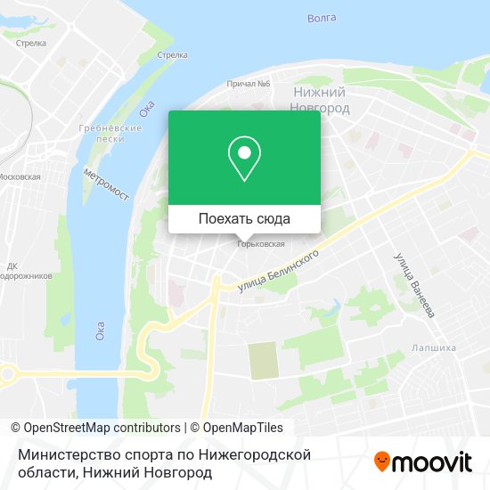 Карта Министерство спорта по Нижегородской области