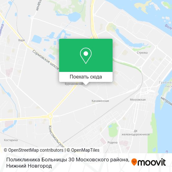 Карта Поликлиника Больницы 30 Московского района